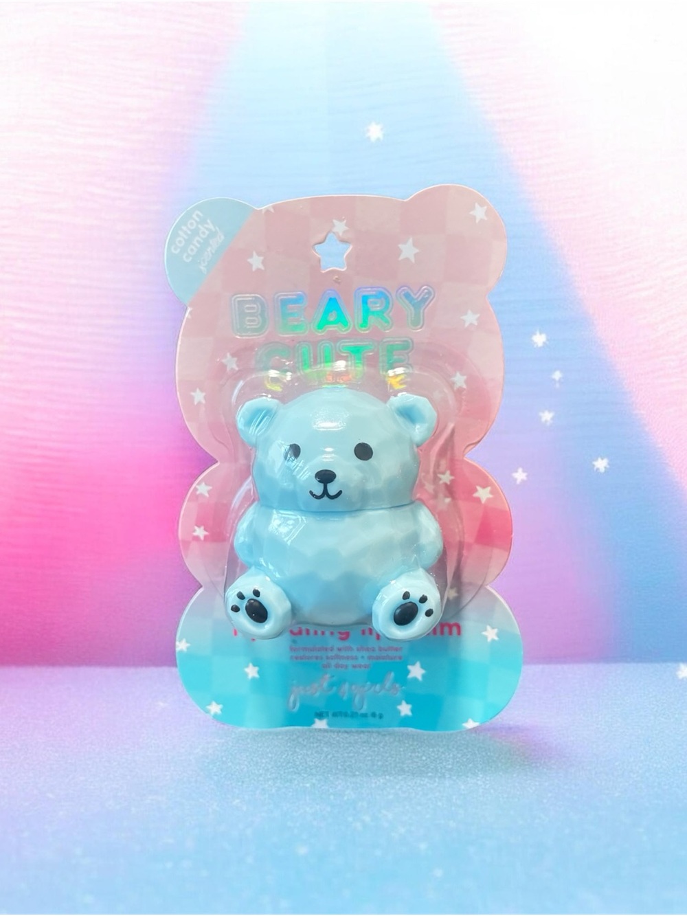 Cotton Candy Beary Cute Blue Bear Lip Balm